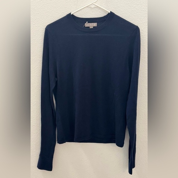 J.Crew Blue Navi  Marino Wool Long Sleeve Shirt size L - Picture 1 of 3